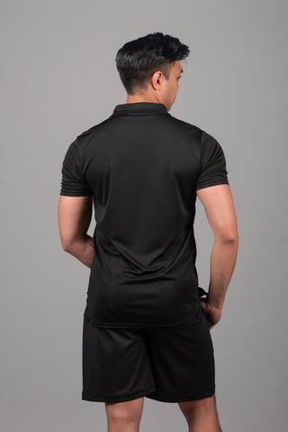 Back image of black TopGun polo shirt