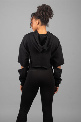 Back image of black TopGun hoodie